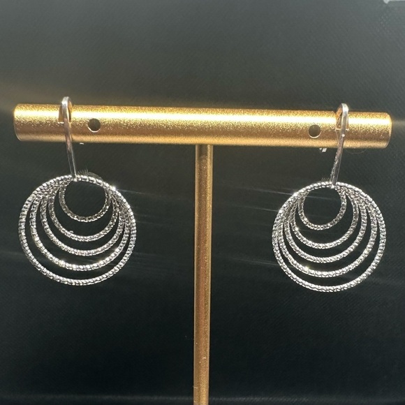 Italian 925 Sterling Silver Multi-Hoop Earrings – Diamond Cut - Picture 5 of 15